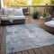 Homeroots 5' X 8' Teal Blue Beige And Copper Abstract Washable Indoor Outdoor Area Rug 587885 - alternate 3