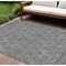 Homeroots 8' X 10' Gray Silver And Charcoal Floral Washable Indoor Outdoor Area Rug 582275 - alternate 1