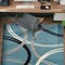 World Rug Gallery Modern Wavy Circles Design Area Rug 6 ft 6 in x 6 ft 6 in Square Blue 377BLUE6SQ - alternate 2