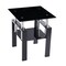 Homeroots Set of Two Black Glass and Metal Square End Tables With Shelf, 2PK 635677 - alternate 3