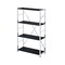 Homeroots 42" Black And Silver Metal and Wood Four Tier Etagere Bookcase 486316 - alternate 2