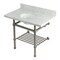 Kingston Brass 36-Inch Carrara Marble Console Sink with Brass Legs and Shelf, 8-Inch, 3-Hole KVPB3630MBB8 - alternate 1