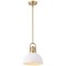 Jonathan Y Zane 9.5 in. 1-Light Modern Farmhouse Industrial Metal Dome LED Pendant, White/Brass Gold JYL9573D - alternate 1