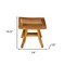 Homeroots 14" Natural Teak Curvilinear Shower Bench 376701 - alternate 2