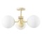 Jonathan Y Olivier 23.5" 3-Light Bohemian Farmhouse Iron/Frosted Glass LED Semi Flush Mount, Beige JYL7600E - alternate 2
