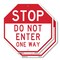 Signmission Stop Do Not Enter One Way, 18 inch X 18 inch, Plastic Sign, 2PK OC-P-2PACK-18-277 - alternate 1