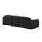 Homeroots 107" Black Italian Leather Reclining Metal USB Sofa 720285 - alternate 4