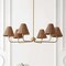Jonathan Y Pauline 38" 6-Light Coastal Contemporary Adjustable Swooping Arm Candle-Style Metal w/Rattan Shades JYL9557B - alternate 3