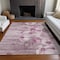 Homeroots 9' X 12' Plum Mauve And Pink Floral Washable Indoor Outdoor Area Rug 582762 - alternate 2