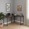 Homeroots 58" Brown and Black Wood and Metal Corner Computer Desk 489861 - alternate 2