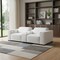 Homeroots 110" White Top Grain Leather Reclining Metal USB Sofa 720304 - alternate 3