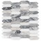Apollo Tile Toscana 12x12 in. Polished Calacatta Bluette, Thassos White Elongated Picket Mosaic Tile, 5PK APLEML88G48A - alternate 1