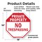 Signmission Private Property No Trespassing, 18 Inch X 18 Inch, Plastic Sign OC-P-18-142 - alternate 2
