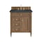 James Martin Vanities Brittany 30" Single Vanity, Pecan w/ 3 CM Charcoal Soapstone Silestone Top 655-V30-PCN-3CSP - alternate 1