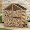 Sunjoy Outdoor Wooden Storage Shed, Firewood Storage Rack with Waterproof Asphalt Roof and 2-Tier Shelves A803002600 - alternate 2
