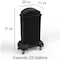 Regal Altair 23 Gallon Slim Rectangular Plastic Black Trash Can with Dome Swing Lid and Mobile Dolly ZR-TC-300-BK+DL-300+LD-310-KIT - alternate 2