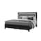 Homeroots Black and Gray Wood And Velvet Lighted King Bed Frame 564743 - alternate 2
