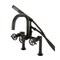Kingston Brass 7" Center Deck-Mount Clawfoot Tub Faucet with Knurled Handle and Hand Shower, Matte Black AE8400RKX - alternate 1