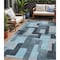 Homeroots 5' X 8' Sky Blue Denim Blue And Gray Geometric Washable Indoor Outdoor Area Rug 613236 - alternate 1
