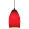 Access Lighting Champagne, Pendant, Oil Rubbed Bronze Finish, Red Glass 28012-1C-ORB/RED - alternate 2