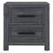 Homeroots 25" Dark Gray Solid and Manufactured Wood Distressed Two Drawer Nightstand 564647 - alternate 1