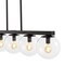Jonathan Y Luca Parisian 45.5" 5-Light Modern Glam Iron Globe Linear LED Pendant, Black/Clear JYL7572B - alternate 2