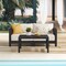 Alaterre Furniture Alaterre Barton Patio Loveseat and Coffee Table Set for Porch or Poolside Black Finish 80-BARTON-2SOFATB-B - alternate 3
