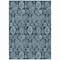 Homeroots 8' X 10' Teal Blue And Sky Blue Damask Washable Indoor Outdoor Area Rug 588199 - alternate 2