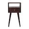 Homeroots 22" Walnut Solid Wood Square One Drawer Nightstand 651539 - alternate 1