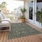 Homeroots 8' X 10' Moss Green and Gray Floral Washable Non Skid Indoor Outdoor Area Rug 564380 - alternate 2