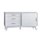 Homeroots 50in White Solid Wood Cabinet Enclosed Storage TV Stand 404274 - alternate 1