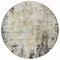 Homeroots 8' Black Ivory And Beige Round Abstract Washable Indoor Outdoor Area Rug 612306 - alternate 2