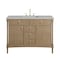 James Martin Vanities Kinnsden 48" Single Vanity, Weathered Oak w/ 3 CM Eternal Jasmine Pearl Silestone Top D680-V48-WTO-3EJP - alternate 1