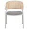 Leisuremod Ervilla Dining Chair with White Powder Coated Steel Legs and Wicker Back, Grey ECW-20GR - alternate 4