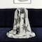 Homeroots 52" X 67" Ivory and Gray Woven Cotton Coastal Seashell Throw Blanket with Fringe 529160 - alternate 2
