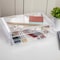 Martha Stewart Brody Plastic Stackable Office Desktop Organizer Box with 2 Drawers, 12.75 x 7.75 BE-PB9393-CLR-MS - alternate 2