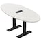 Skutchi Designs 6ft Conference Table With Power Unit | 4 Person Modular Oval Meeting Table | Harmony Series HAR-OVL-36X72-T.BK-WA7976-EBLK - alternate 1