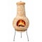 Vintiquewise Outdoor Clay Chiminea Fireplace Sun Design Wood Burning Fire Pit with Metal Stand, Terra Cotta QI004631.TC - alternate 1