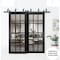 Sartodoors Sliding Closet Barn Bypass Doors, Felicia 3355 Matte Black with Clear Glass, Sturdy 6.6ft Rails Ha FELICIA3355BBB-BLK-64 - alternate 3