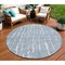 Homeroots 8' Blue And Ivory Round Abstract Washable Indoor Outdoor Area Rug 588506 - alternate 1