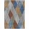 Homeroots 5' X 8' Gray Gold And Blue Argyle Washable Indoor Outdoor Area Rug 613694 - alternate 2