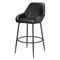 Homeroots Set of Two 30" Black Faux Leather And Steel Bar Height Bar Chairs 555754 - alternate 1