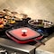 Megachef 11 Inch Square Enamel Cast Iron Grill Pan with Matching Grill Press in Red with Press MG-GS28AR - alternate 2