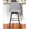 Homeroots 30" Light Gray and Black Fabric with Solid Wood Swivel Bar Height Bar Chair 534483 - alternate 2