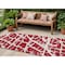 Homeroots 8' Runner Red and White Abstract Washable Non Skid Indoor Outdoor Runner Rug 559317 - alternate 1