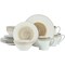 Gibson Elite Spiral Embossed 16 Piece Stoneware Dinnerware Set in Taupe 120042.16R - alternate 1