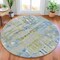 Homeroots 8' Sky Blue And Gray Round Abstract Washable Indoor Outdoor Area Rug 632139 - alternate 2