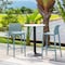 Homeroots Set of Four 30" Baby Blue Heavy Duty Plastic Low Back Outdoor Bar Height Chairs 565353 - alternate 2