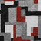Homeroots 9' X 12' Gray Ivory And Red Geometric Washable Indoor Outdoor Area Rug 613215 - alternate 2