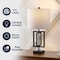 Jonathan Y Anya 20.25" Organic Modern Geometric Interlocking Rectangular Metal LED Table Lamp w/Marble Base, Bla JYL1039B - alternate 3